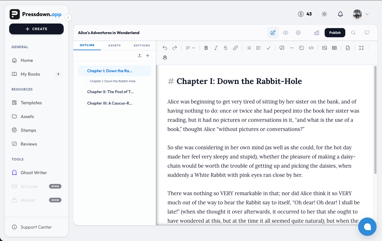 Distraction-Free Editor
